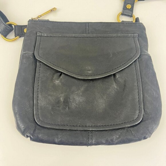 Fossil Long Live Vintage Crossbody Handbag Black Leather Organizer - Picture 12 of 12
